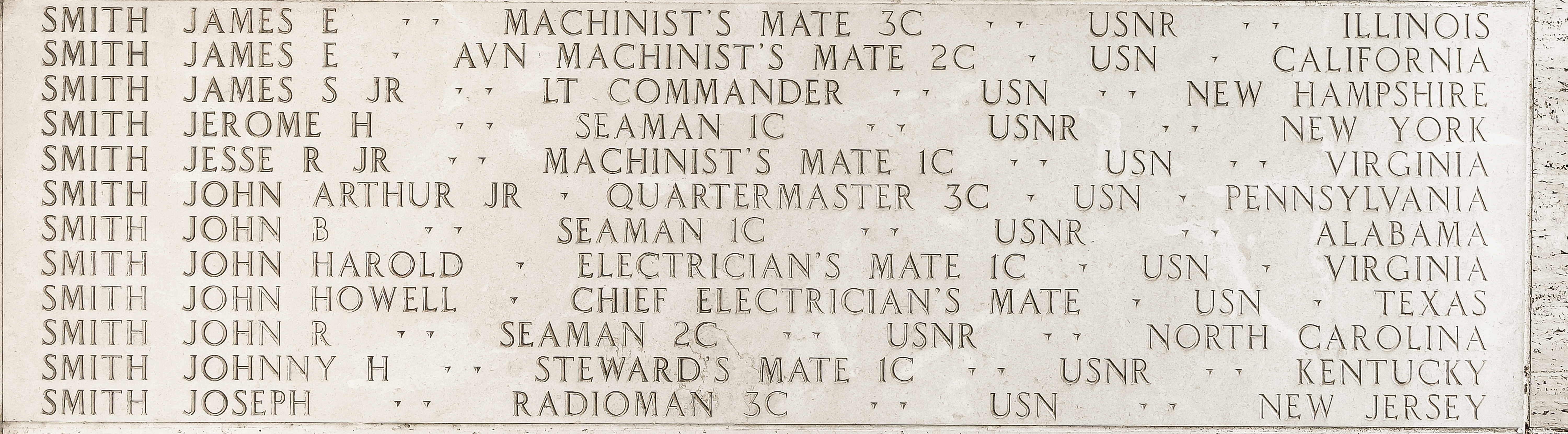 John Harold Smith, Electrician's Mate First Class